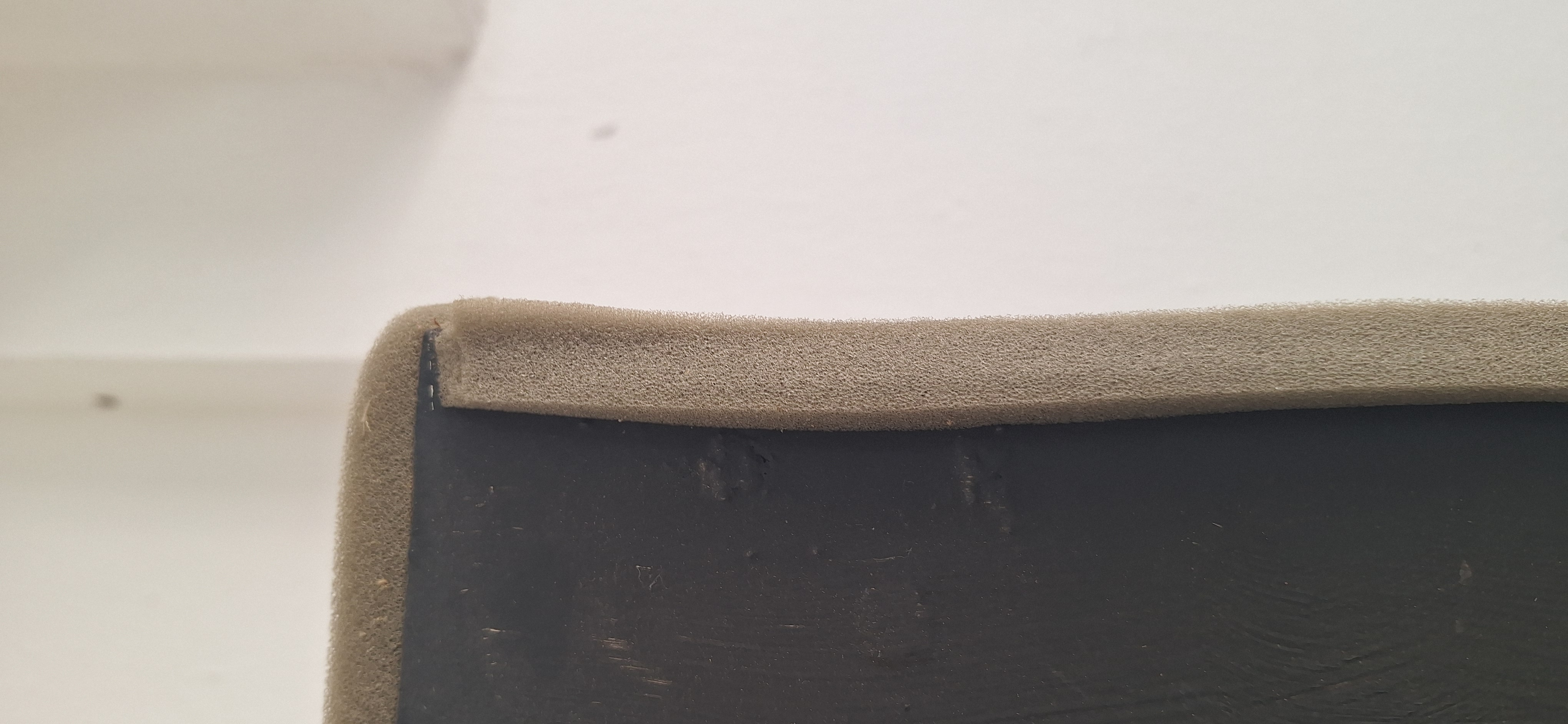 Foam tape along door edge